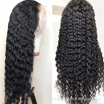 Factory Outlet 100%human front virgin Brazilian vendors wholesale 100% natural virgin water wave lace front wigs for black women